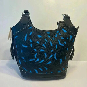 NWT Ropin West Black W/Turquoise Inlay Concealed Carry Purse, Style E8472